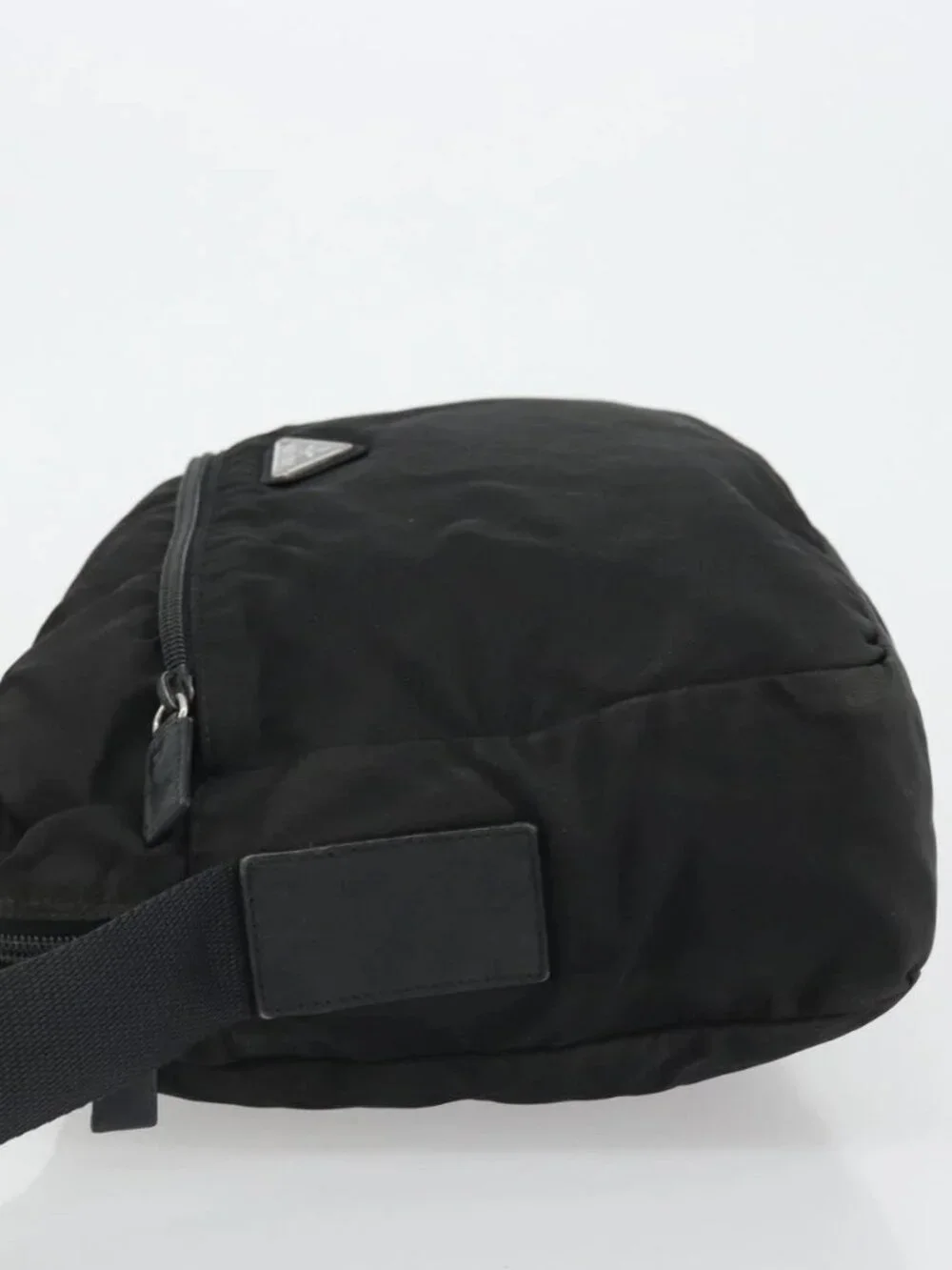 PRADA Shoulder Bag Nylon Black Silver Auth ka4043